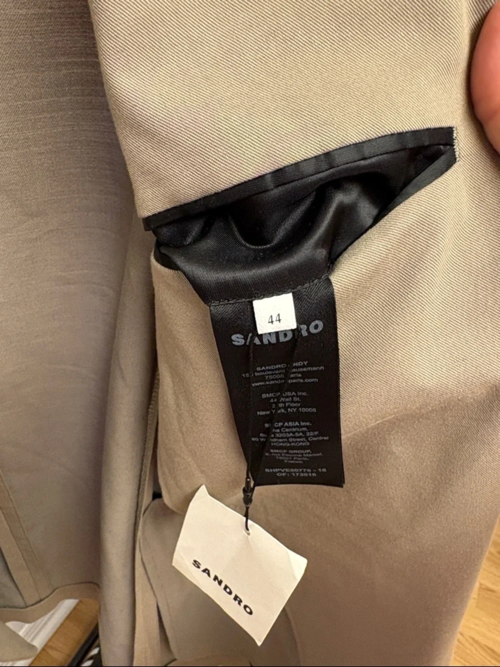 Sandro woman 's Light Tan Blazer Sport Coat - Picture 3 of 5